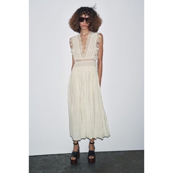 ZARA ZW COLLECTION STRAPPY LACE DRESS - Picture 3 of 8